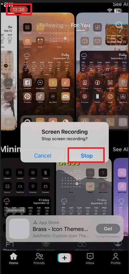 stop recording screen