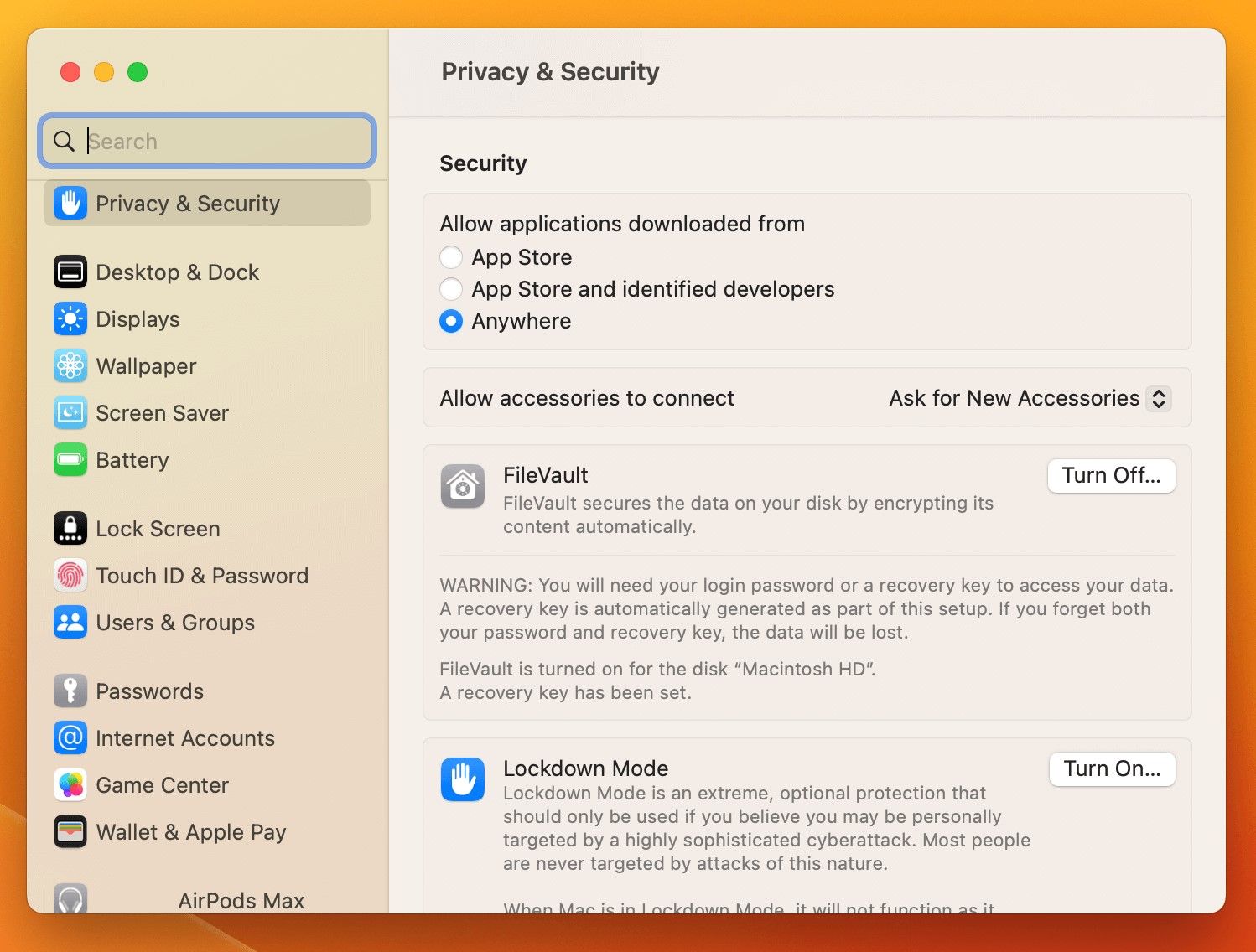 macos ventura privacidad & seguridad