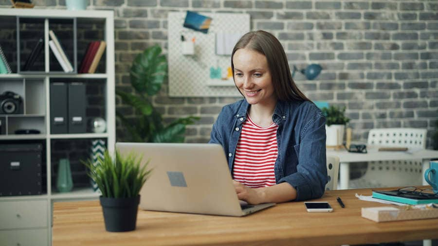 woman recording self-introduction video 