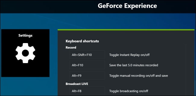 record screen with nvidia experience