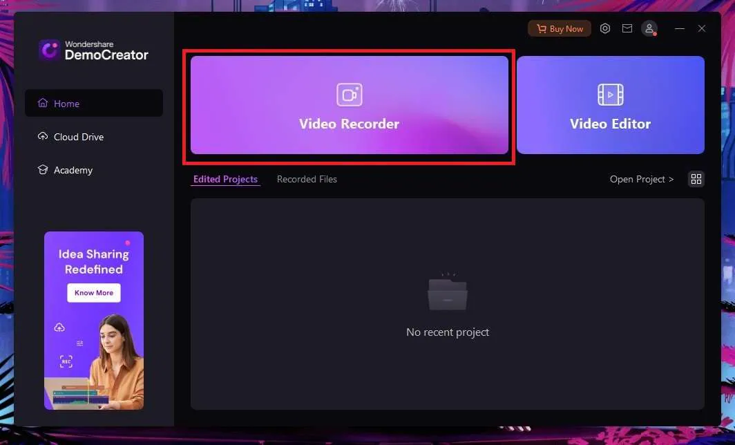 selecciona la grabadora de video democreator