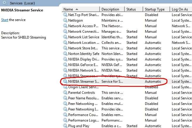 restart the nvidia streamer service