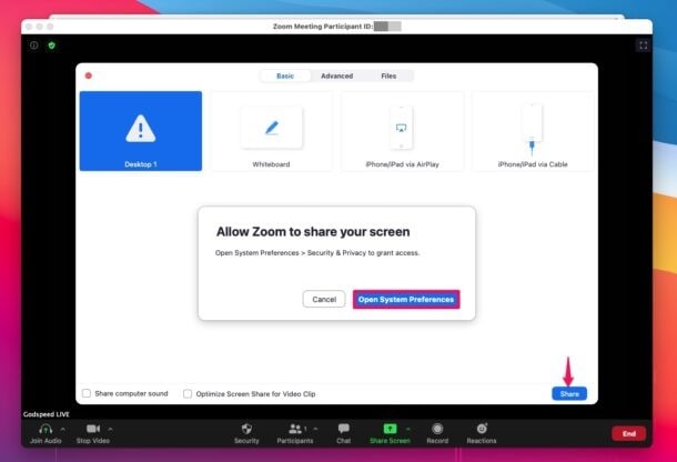 share screen on mac