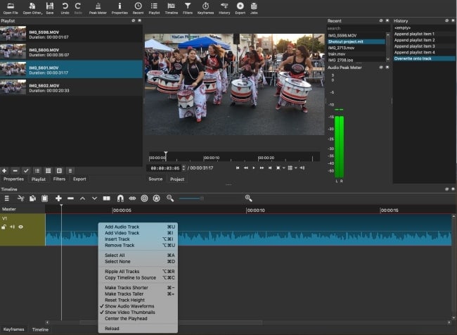 shotcut video editing software download for pc