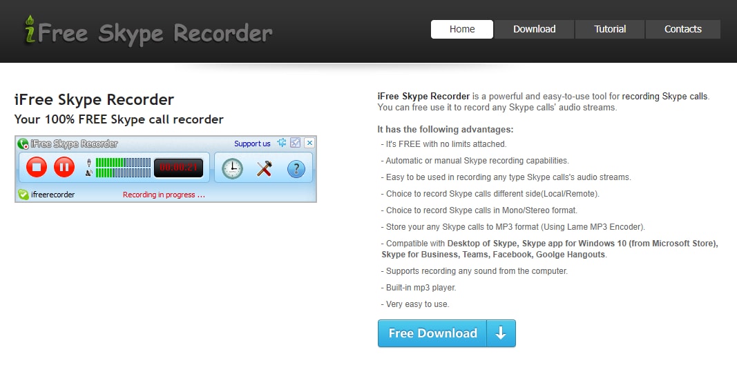 ifree skype recorder