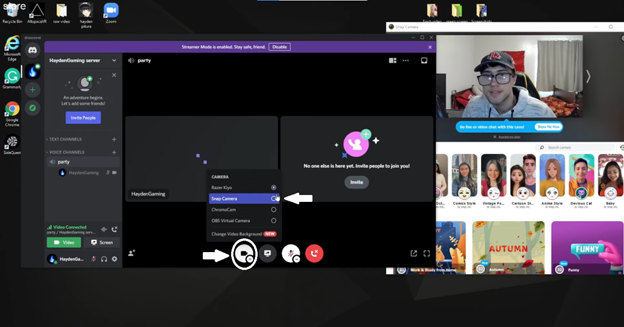 snap camera with discord