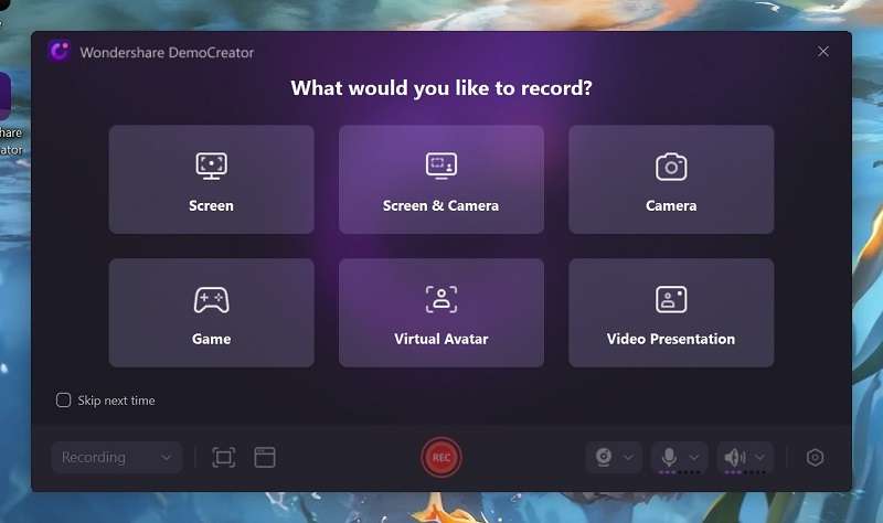 the six options you can record