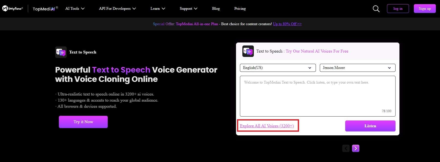 acceso al generador de voz de sonic de topmediai