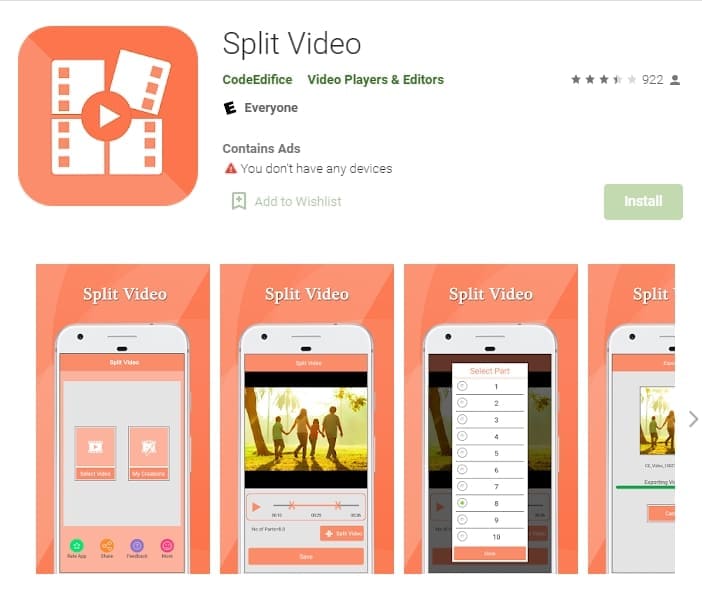 split video no android