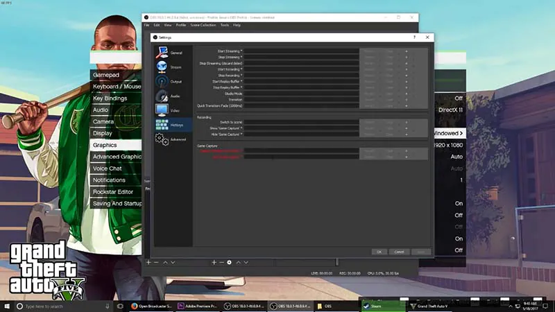 record screen with obs