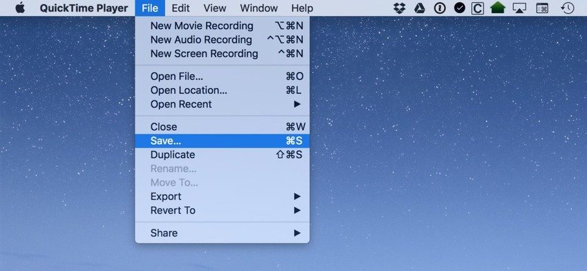 save your quicktime recording