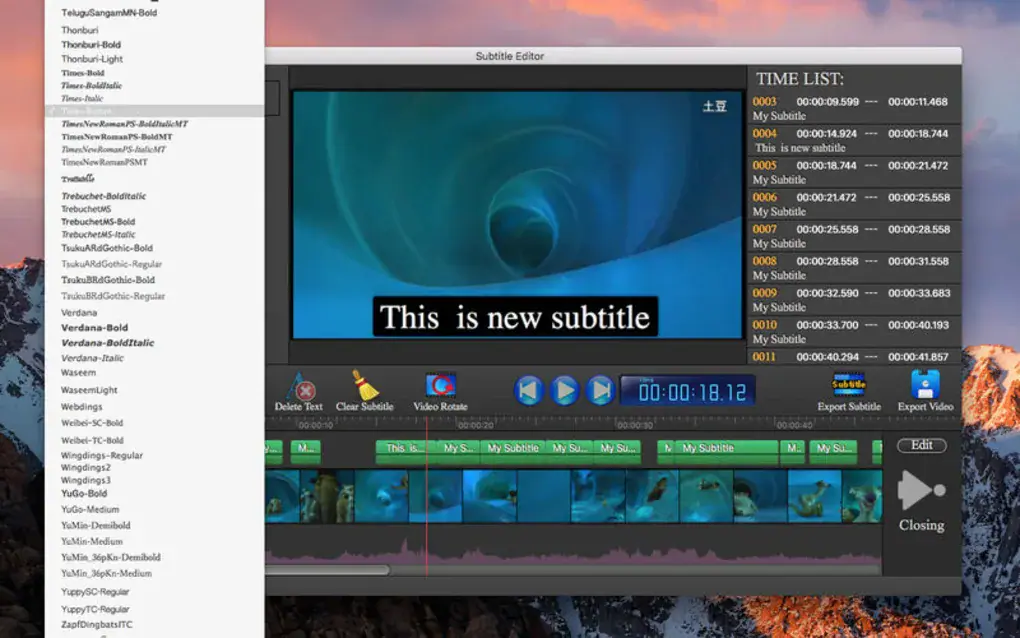 subtitle edit para mac funciones de edición