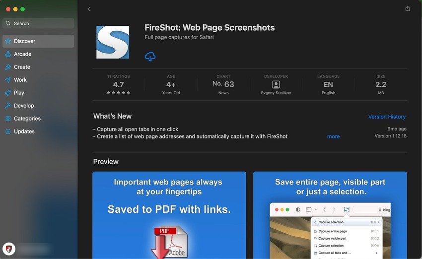 fireshot browser extension for mac
