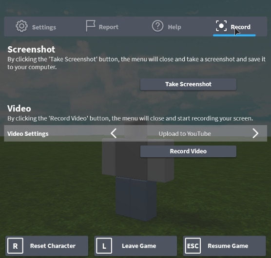 start recording with roblox recorder