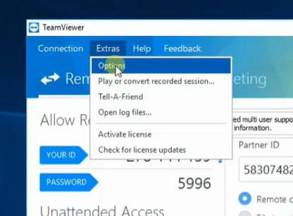 teamviewer extra options