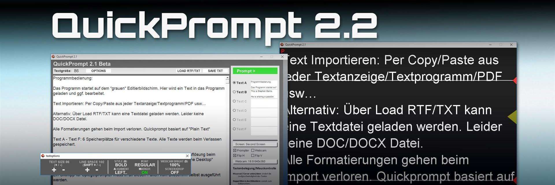 quickprompt teleprompter para windows