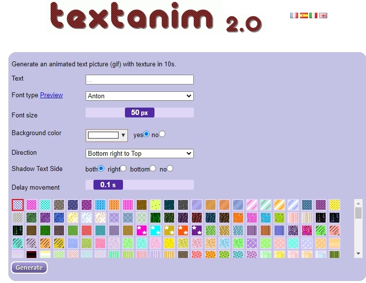 textanim generador de texto animado