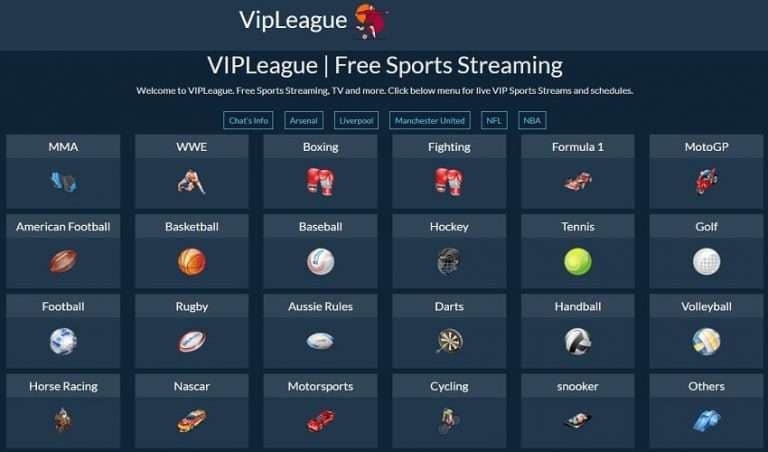 vip league football sports streaming website