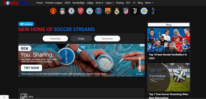 footy bite sitio web gratuito de streaming de deportes en línea