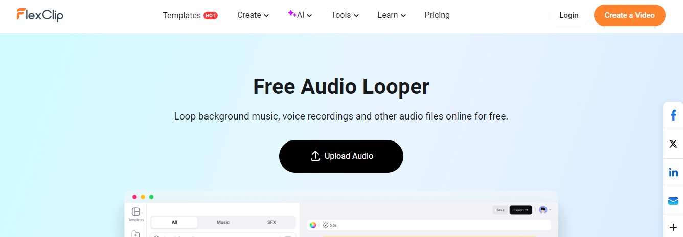 flexclip audio looper free online