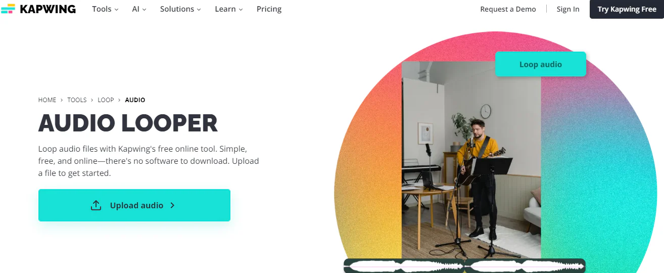 kapwing audio looper free online