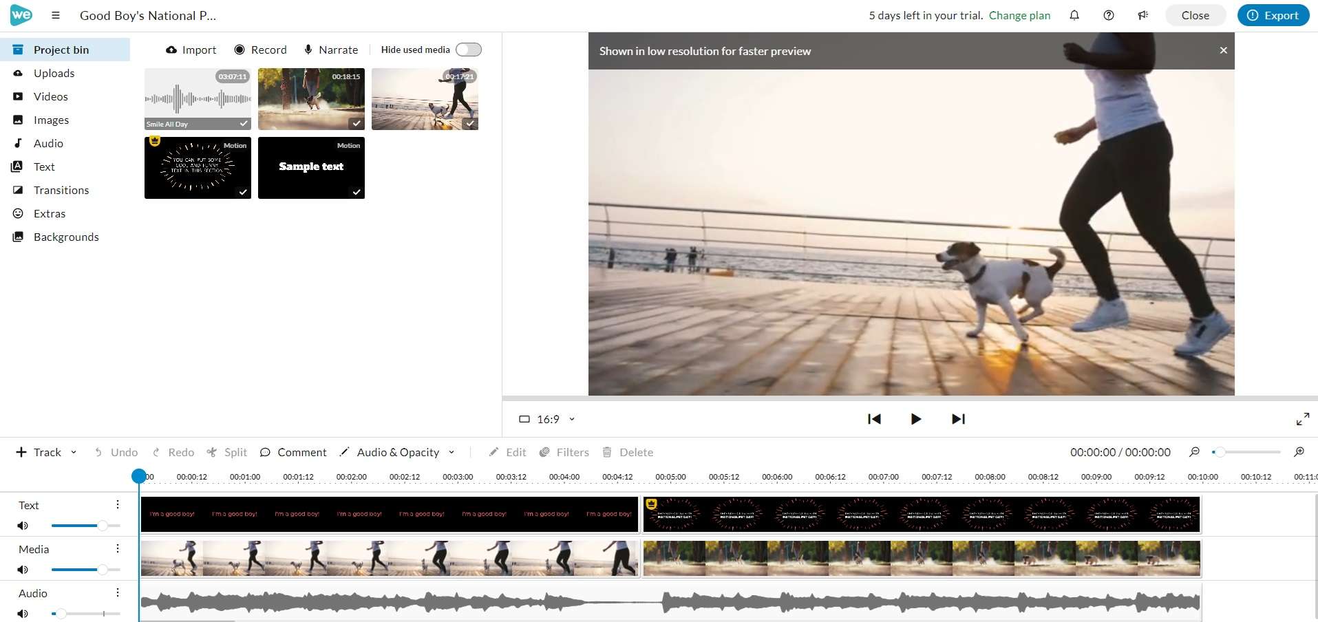 wevideo's online instagram video editor