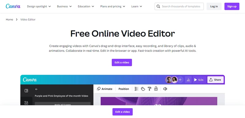 canva youtube video trimmer online free