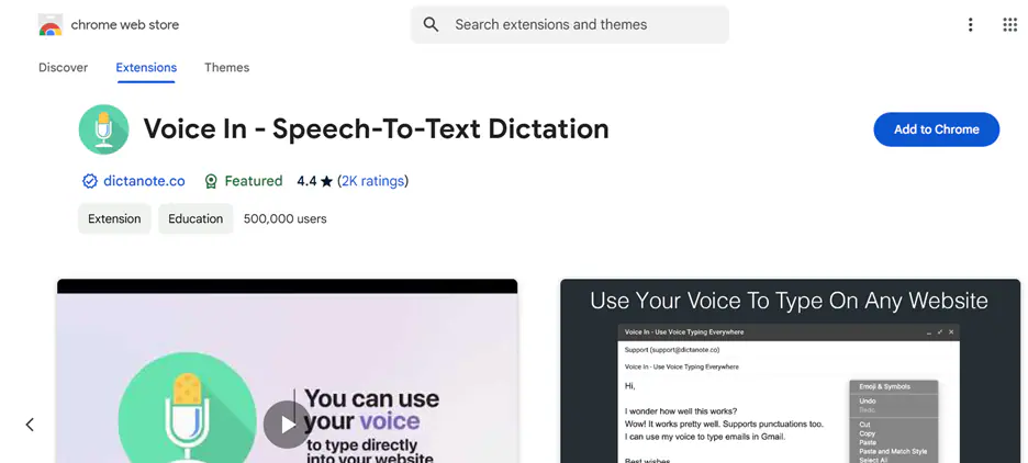 Voice-in-homepage