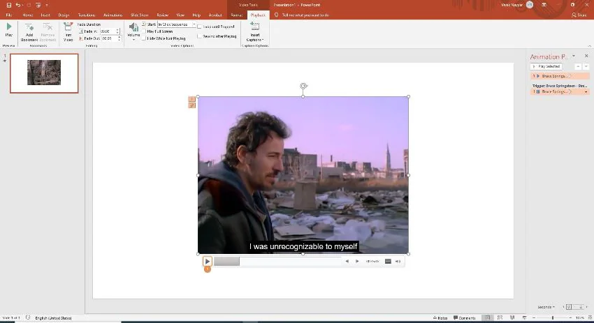 play the video in PowerPoint 