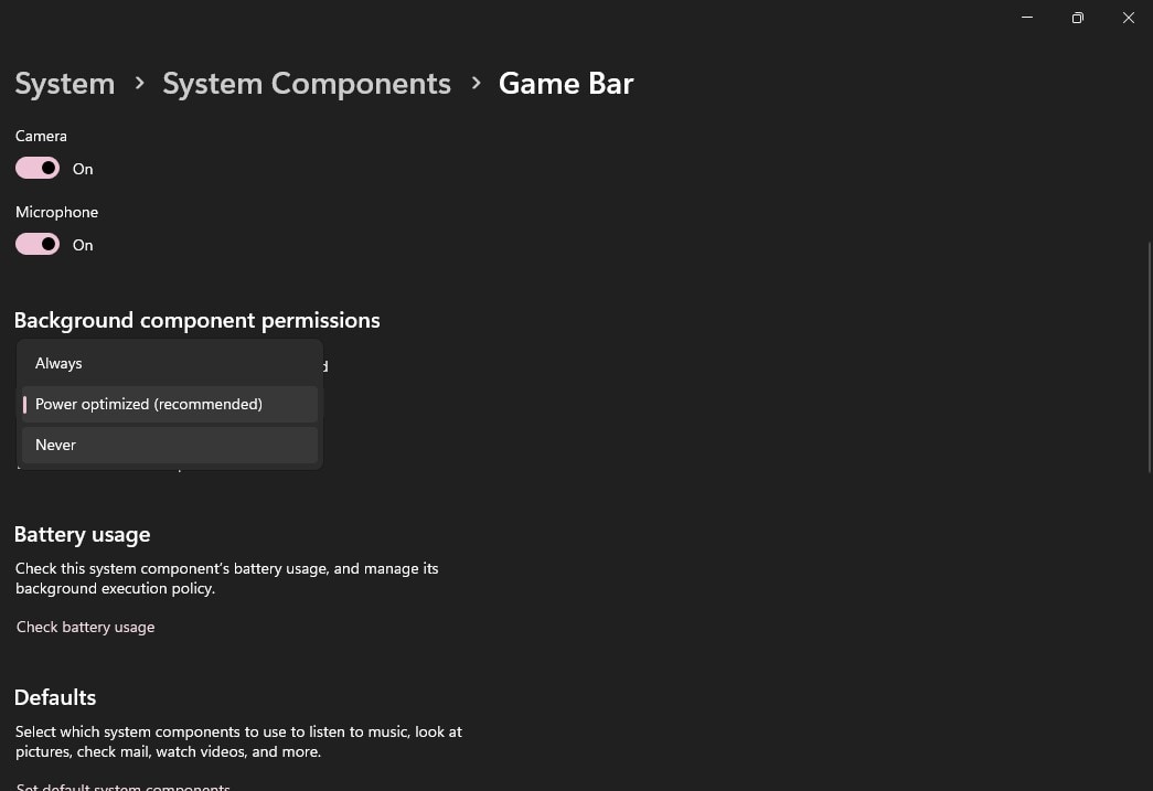 disable xbox game bar on windows