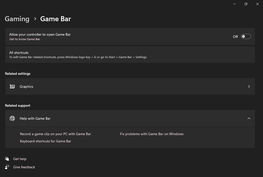 turn off game bar on windows