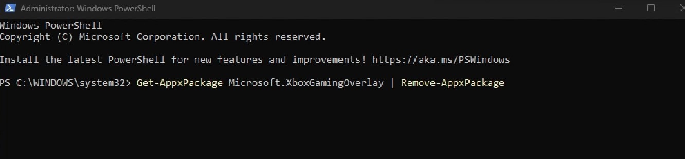 remove game bar with powershell permanently