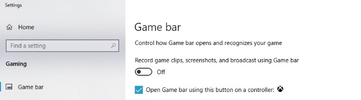 disable xbox game bar windows 10