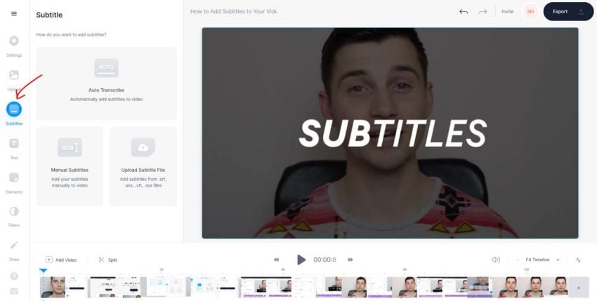 editor de video con subtítulos