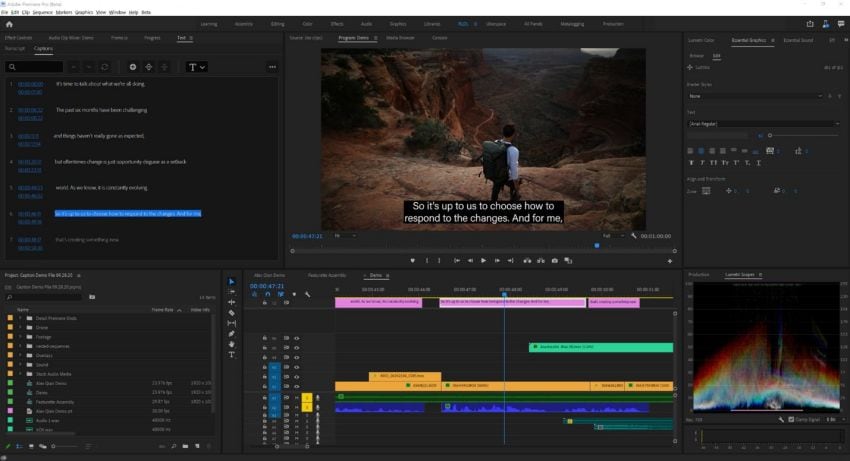 video editor with captions