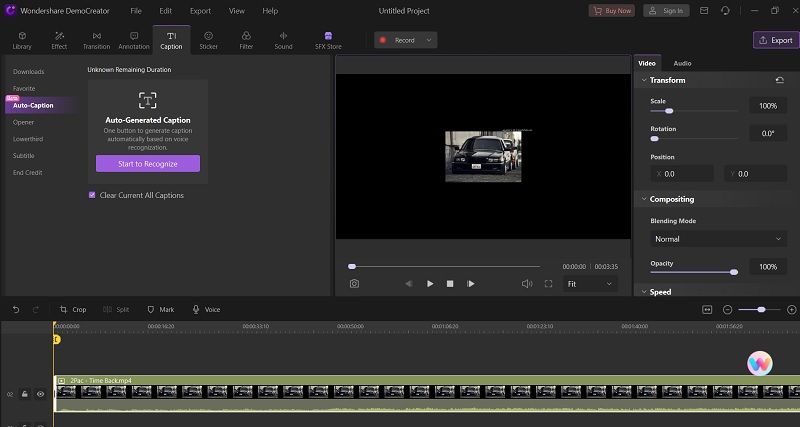 editor de vídeos com ferramenta para legendas