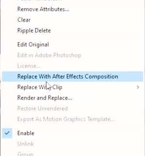 replace with after effects 