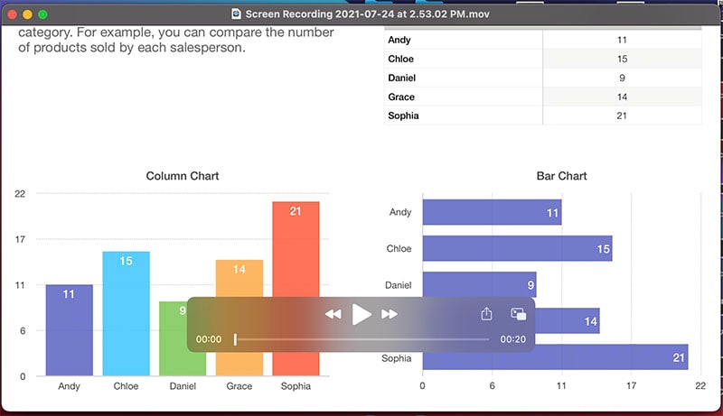 quicktime recording video