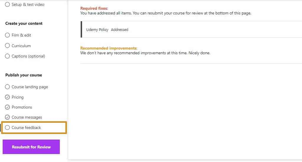 submit course review on udemy