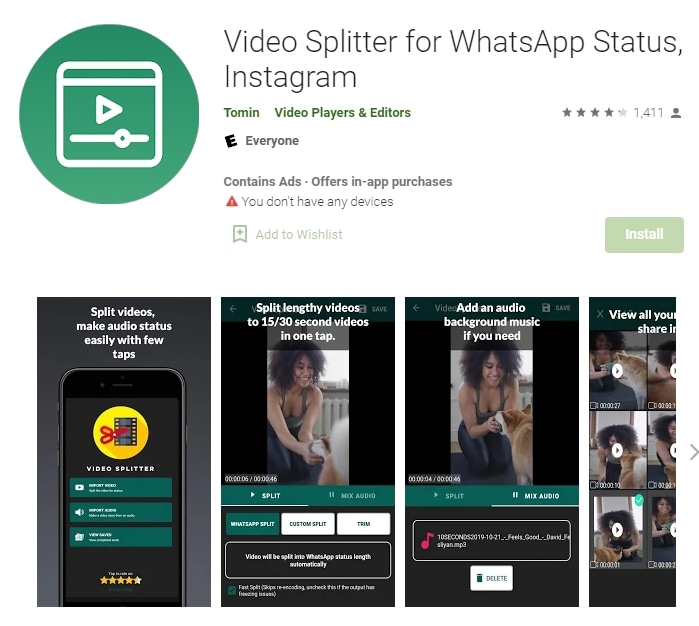 video spliter for WhatsApp status