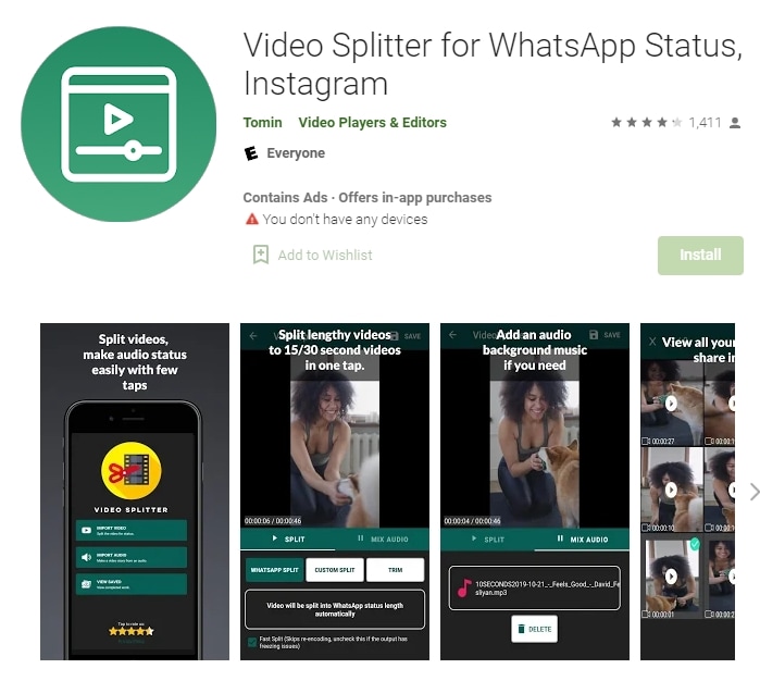 video spliter para whatsapp status