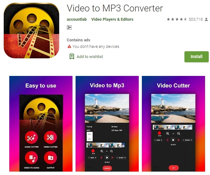 video to mp3 on android