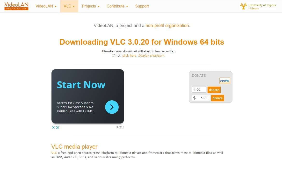 a screenshot of vlc’s download page