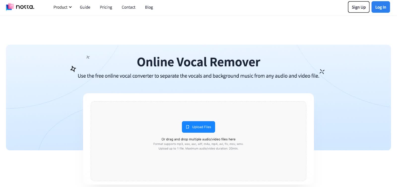 notta voice and music separator 