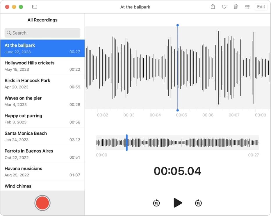 voice memo on macbook