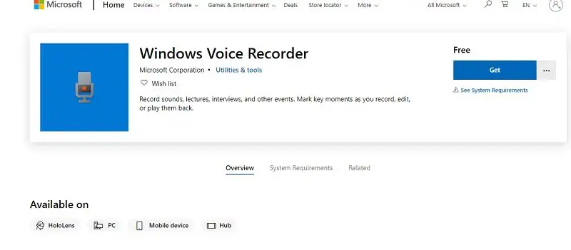 windows voice recorder