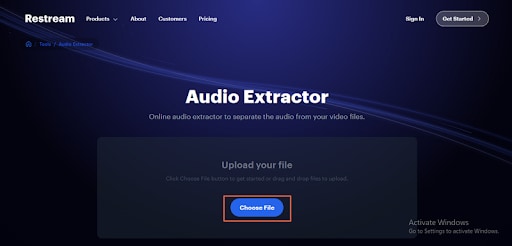 restream audio extractor choose file