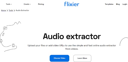 flixier audio extractor choose file