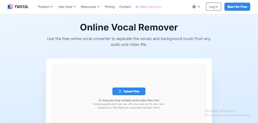 notta voice separator from video