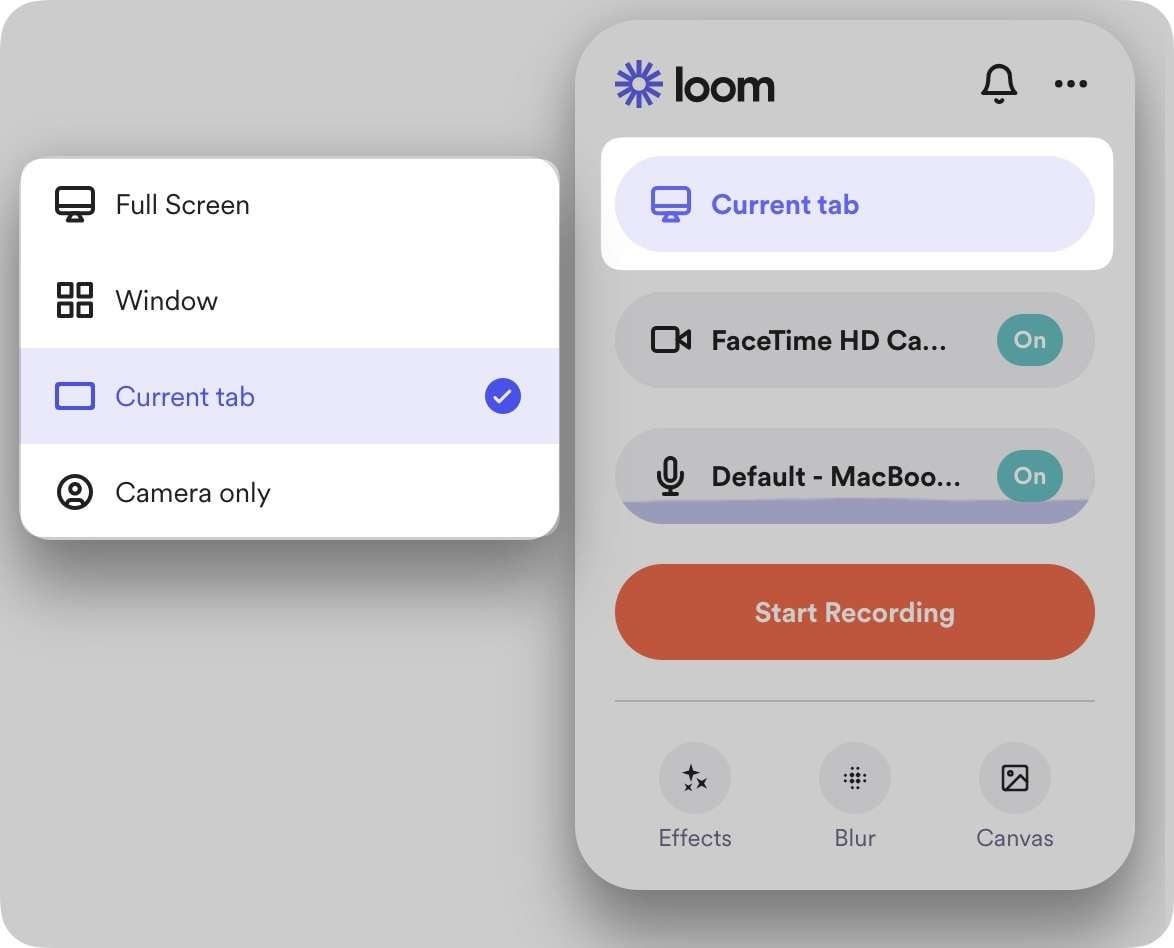 loom chrome extension interface 